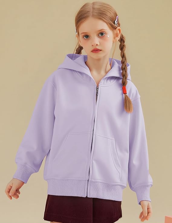Flygo Unisex Boys Girls Hoodie Sweatshirt Zip Up Hooded Thin Jackets