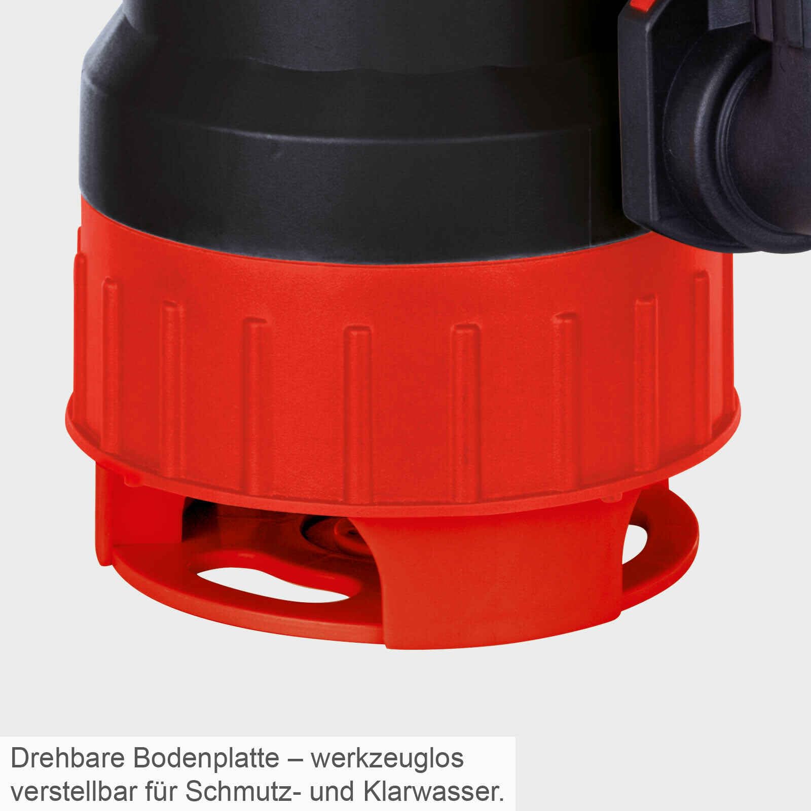 Scheppach Schmutzwasserpumpe DWP750 mit Saugfunktion | Fördermenge 20000L/h | 750W Leistung | FremdkörperØ 30mm | Förderhöhe 8m | Eintauchtiefe 7m | Klar-& Schmutzwasser, Schwimmerschalter, Tragegriff