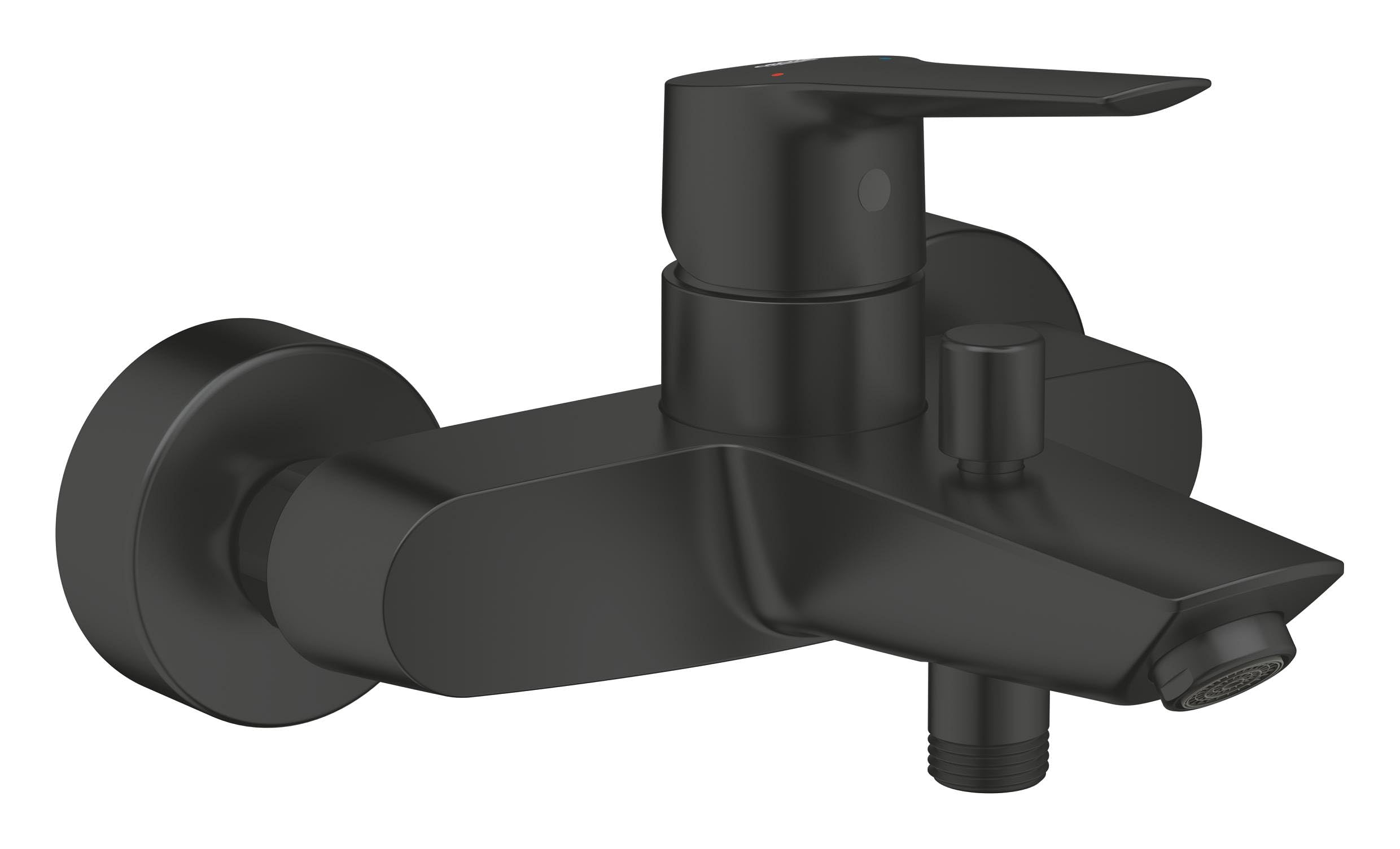 GROHE Start, Badewannenarmatur (Duscharmatur für Badewanne, Auto-Umstellung Wanne/Brause, integriertes Rücklaufventil, Metallhebel, Mischbatter mit S-Anschlüssen), schwarz, 242062432