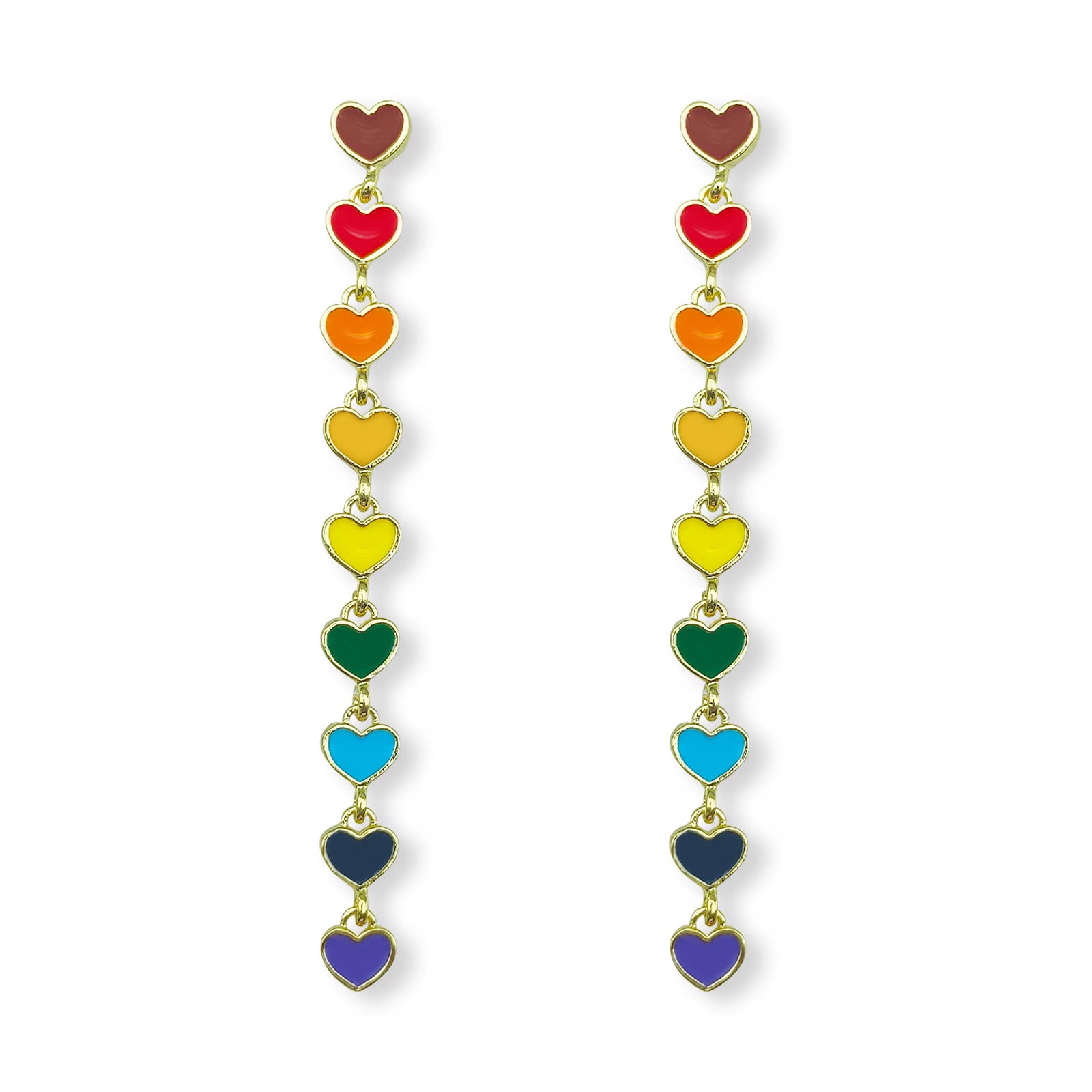 Ymimanchil Rainbow Heart Dangle Earrings - Pride Gifts for Women