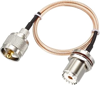 uxcell UHF PL-259 Male to UHF SO-239 Female Bulkhead RG316 Coax Cable 1.5-feet