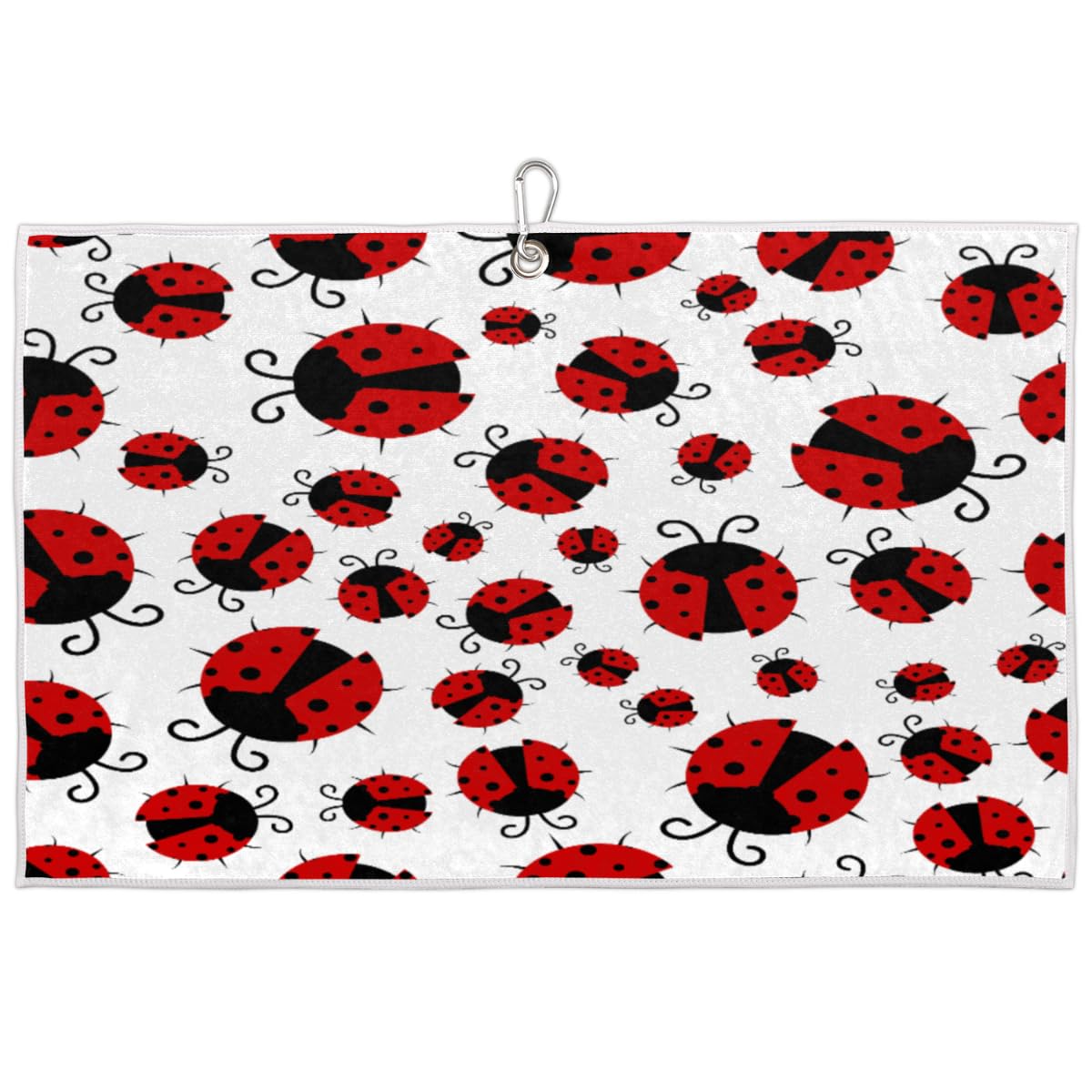 Pardick Cute Cartoon Ladybug Golf Towel for Men Women Golf Towels for Golf Bags with Clip, Microfiber Fabric Clean Golf Balls Accessories, Great Funny