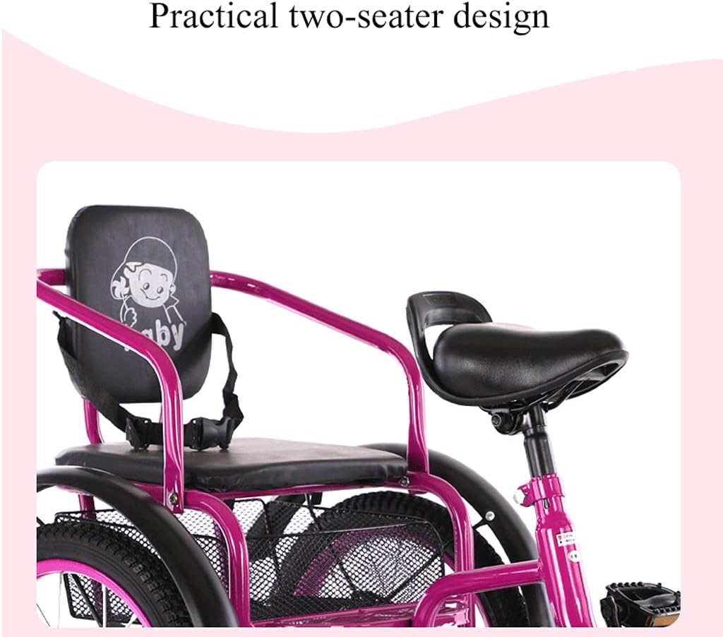 Adult Tricycle 16Inch Three Wheel Bike Cargo Basket Trike Bike Bicycle for 2-12 Year Olds Recreation Shopping Men's Women's Bike Picnic Cycling Pedalling