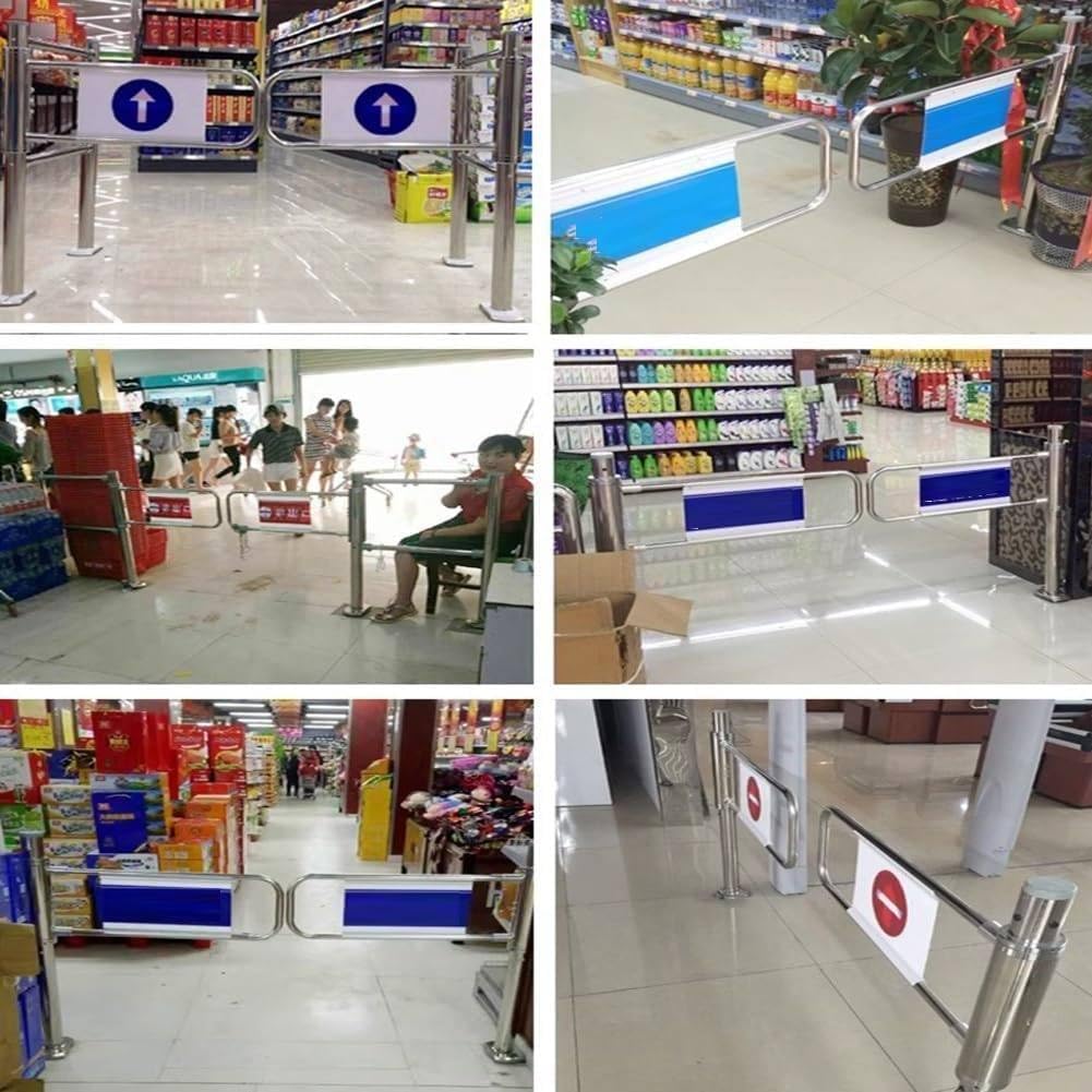 Barrière battante en acier inoxydable durable – Porte d'accès unidirectionnelle pour supermarchés, bibliothèques et magasins – Barricade d'entrée 100 x 100 cm