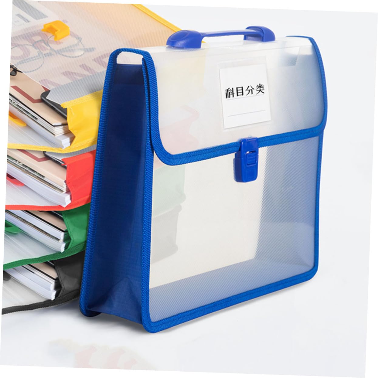 Borsa Portadocumenti Fibbia Set 5 Pezzi A4, Organizer per Ufficio Portatile Leggero Resistente, Porta File Cartelle Contratti e Fatture per Lavoro e Studio
