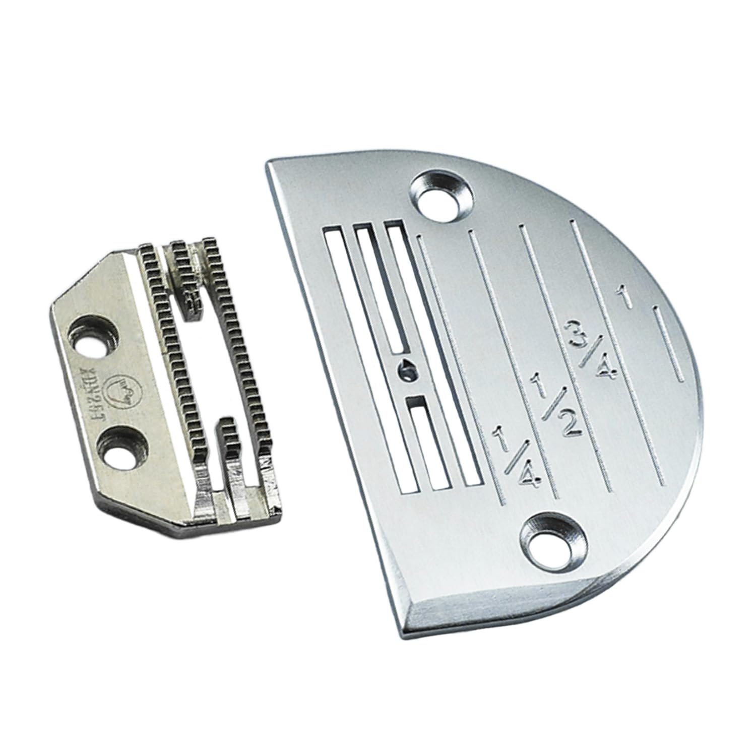 Blooy Silver - Standard Needle Plate & Feed Dog Kit Fits Juki Brother Singer Jack Industrial Lockstitch Sewing Machines E16, E18, E20, E22, E24, E26 (E16+25T)
