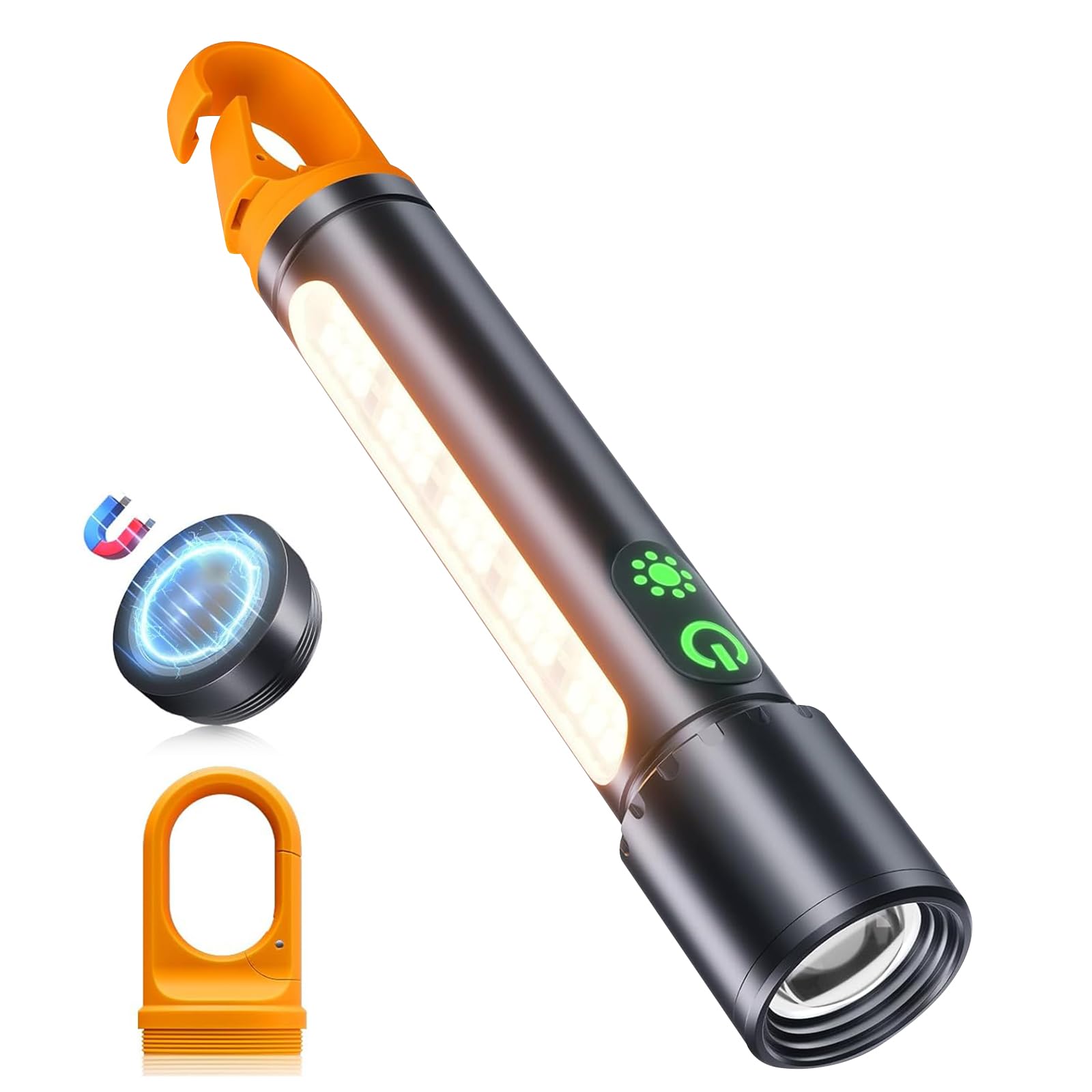 Leerweii Torches LED Super Bright Rechargeable with Magnetic, 1000000 Lumen Rechargeable Torch with Camping Light, 9 Modes & Zoomable Flashlight IPX6 Waterproof for Camping Hiking Emergency
