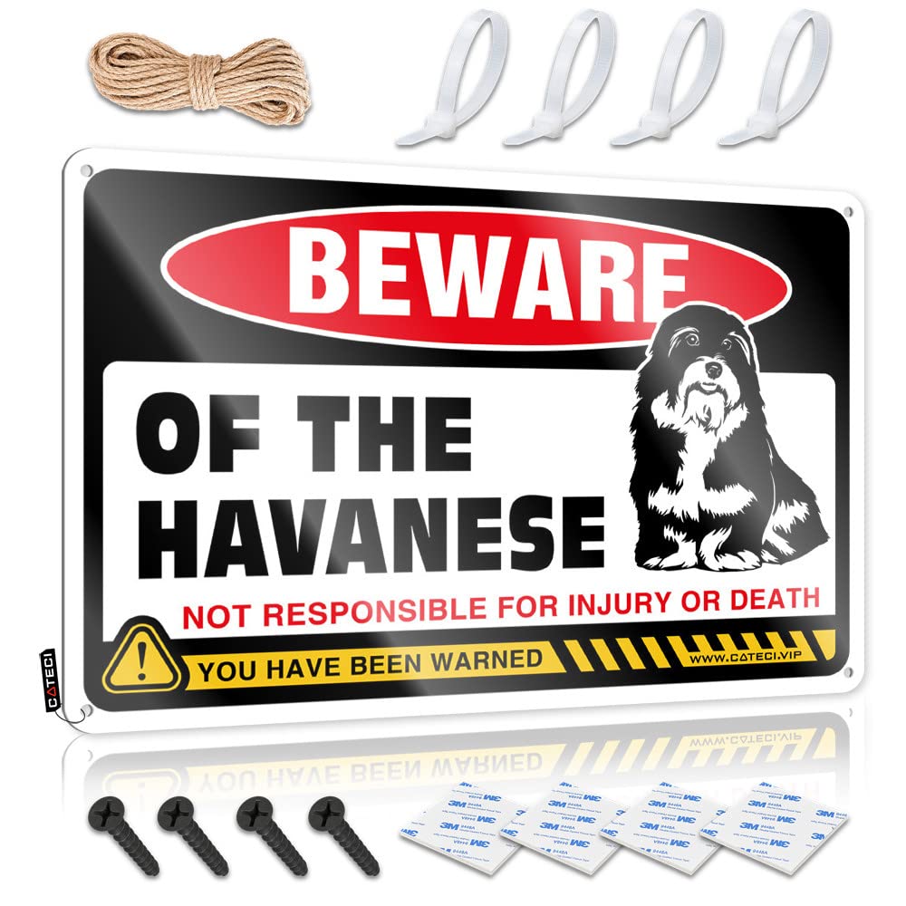 HELIOFORGE Old Signs Metal Vintage Beware Of Havanese Tin Sign Metal Sign Funny Things For Boys Room(30X40CM)