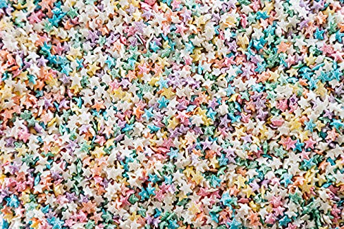 Metallic Pearlized Pastel Star Sprinkles, Dairy-Free,Gluten-Free,Egg-Free,Soy-Free,Nuts-Free,Vegan,Kosher,Jimmies,Cupcakes,Cookies,Cakes,Decorating,Baking,Topper,Bulk Candy,Large #TOP2