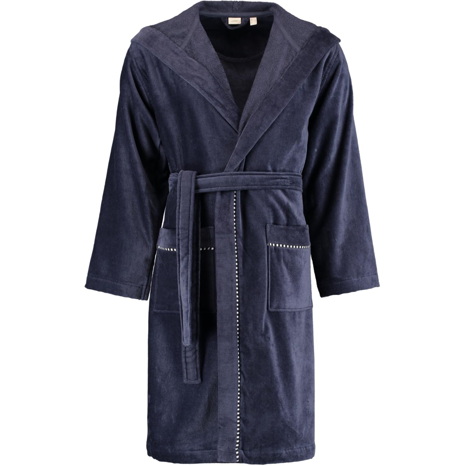 ESPRIT Albornoz de terciopelo, 100% algodón, azul marino, L