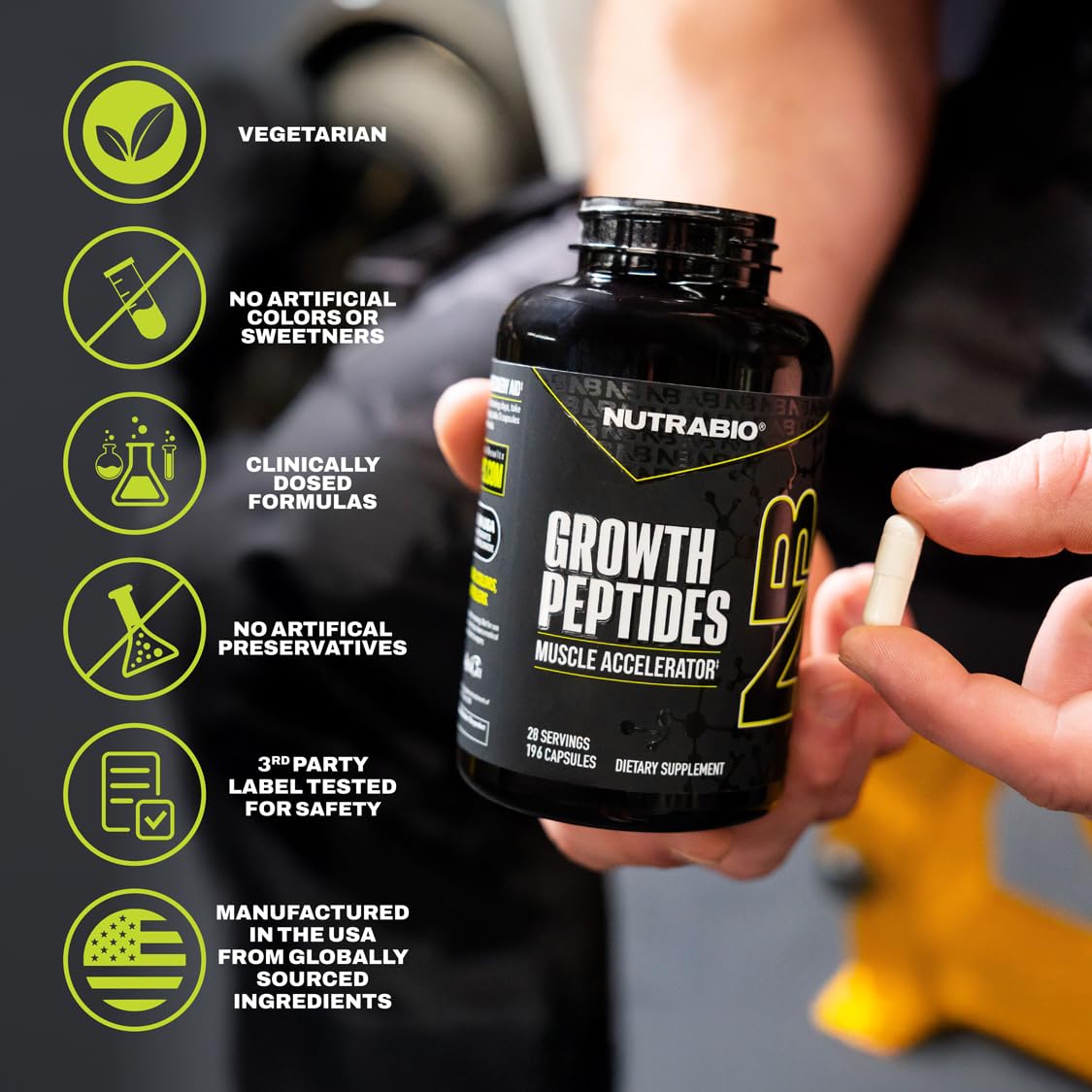 Amazon.com: NutraBio Growth Peptides |Muscle Accelerator with DiLeucine &  PeptiStrong