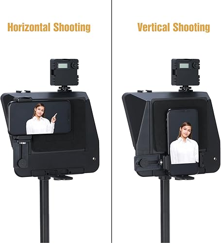 Miniatura 6 de Andoer A10 - Teleprompter portátil para teléfono inteligente DSLR con soporte de teléfono, control remoto para grabación de video, transmisión en