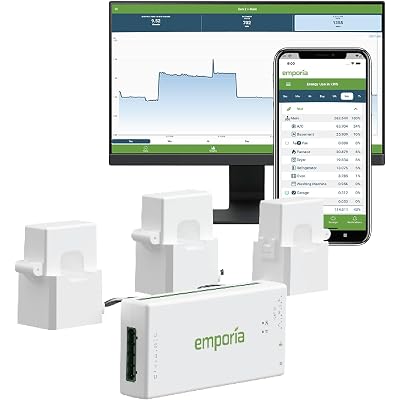 Emporia Vue 3 Commercial 3-Phase Smart Energy Monitor - Business and Home Automation Device with Real Time Electricity Usage Monitor, Power Consumption Meter, Solar and Net Metering
