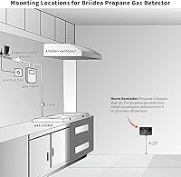 Vista 6 de Alarma de propano para RV, detector de gas propano briidea con alarma fuerte de 85 dB, 12 VCC, color negro