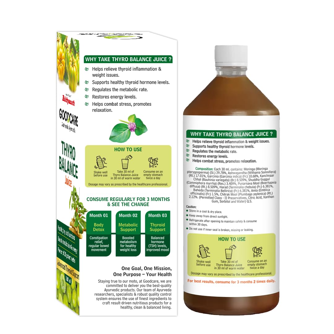 Goodcare Thyro Balance Juice-1000 Ml| Ayurvedic Thyroid Support| Better Metabolism| Balance Hormonal Changes| Natural Stress Reducer| With 10 Ayurvedic Ingredients For Immunity & Detox - Image 7 thumbnail