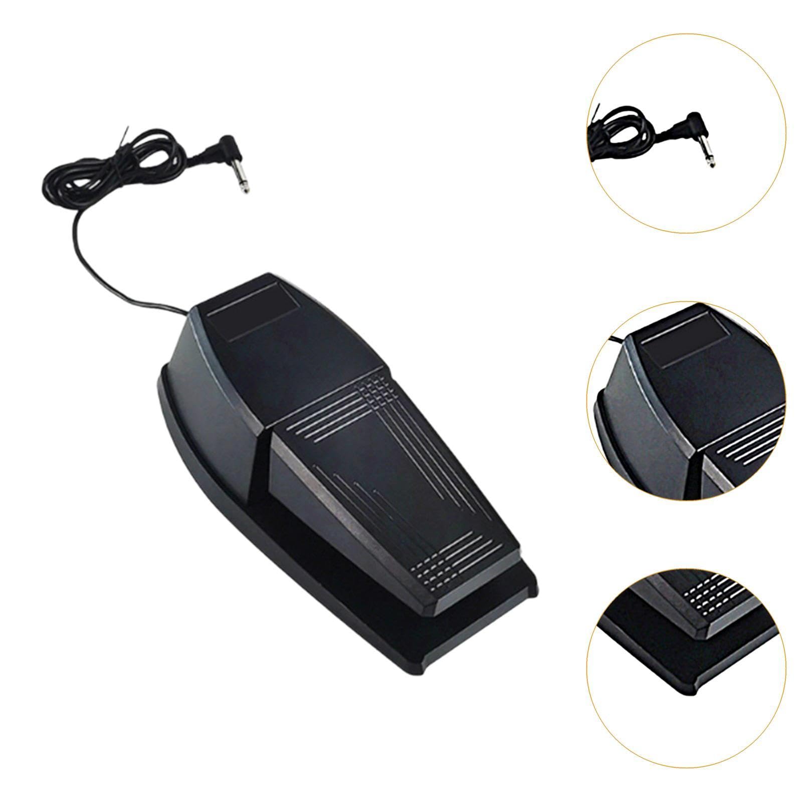 Harilla Pedal de sustain, accesorio para instrumentos musicales, cable de extensión de 1,6 m, teclados, pedal de electrónico universal compacto y