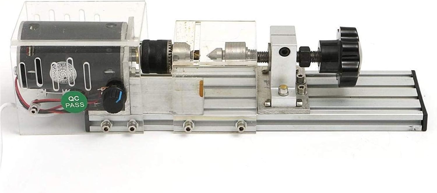 Tools Electrical Tools, 350W Mini Lathe Machine Woodworking DIY Lathe Set with Power Adapter Drill Chuck,