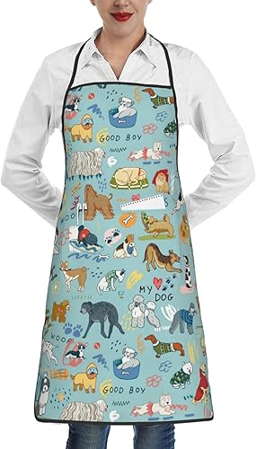 Delantales de cocina para mujeres con bolsillos, delantal divertido para mujer, delantal impermeable lindo para cocinar, cocina, chef camarera