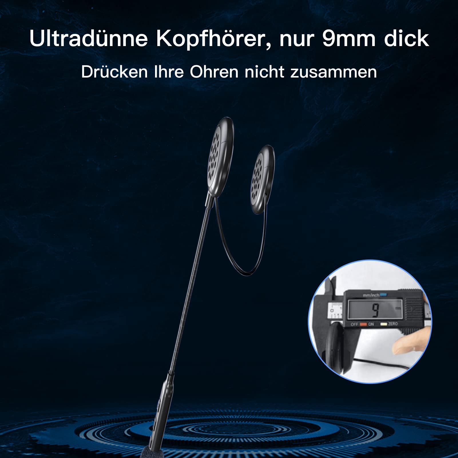 Zestaw słuchawkowy na kask motocyklowy, Bluetooth 5.0, automatyczna reakcja, 80 godzin, wysoka jakość dźwięku, ultracienkie słuchawki, jazda na rowerze, jazda na nartach, jazda na rowerze