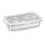 Attro Brunch Stainless Steel Lunch Box with 1 Small Container Airtight Leak-Proof Food Grade – Grey 560ml+170ml