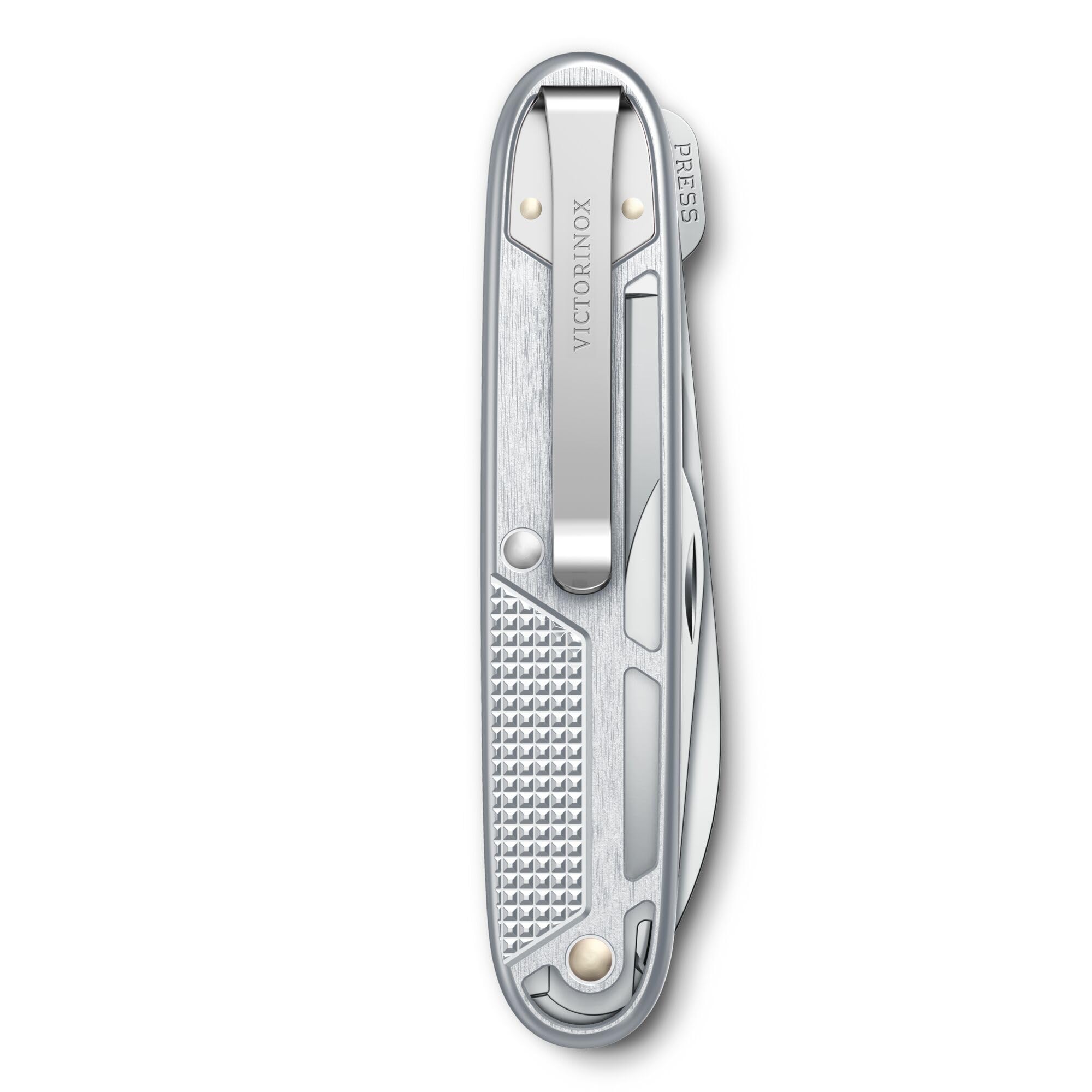 Victorinox Couteau Suisse Synergy X Alox, 9 Fonctions avec Ciseaux, Argent | Outil multifonction avec clip de poche et tournevis. Idéal pour camping et EDC. 9,3 cm, 99 g. Fabriqué en Suisse.