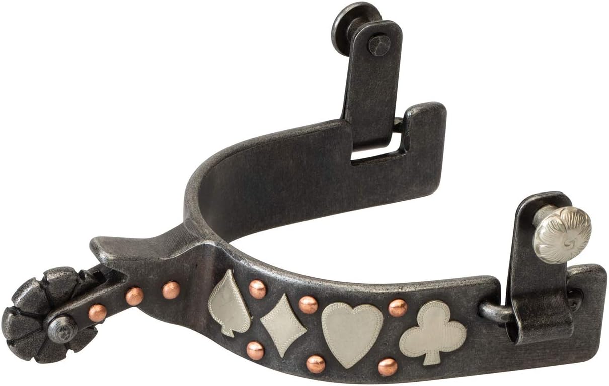 Weaver Leather Men's Spur with Card Suit Design, Black Card Suit