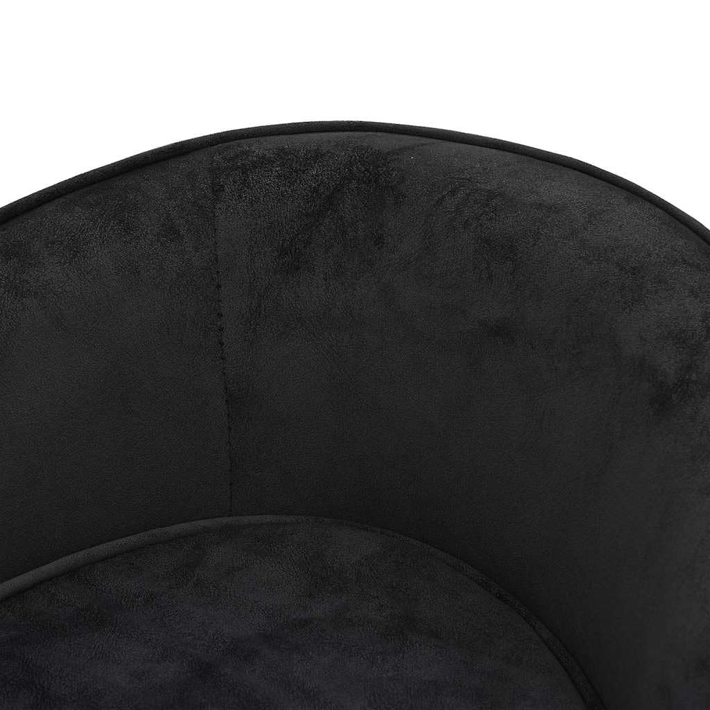 Sofa dla psa, czarna, pluszowa z drewnianą ramą, 69 x 49 x 40 cm, antypoślizgowe legowisko dla psa, poszewka nadająca się do prania, ortopedyczne przytulne legowisko dla małych psów i kotów