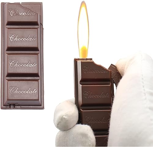 Encendedor de chocolate reutilizable con llama suave, resistente al viento, encendedor de butano fresco, regalos de cumpleaños únicos para hombres,