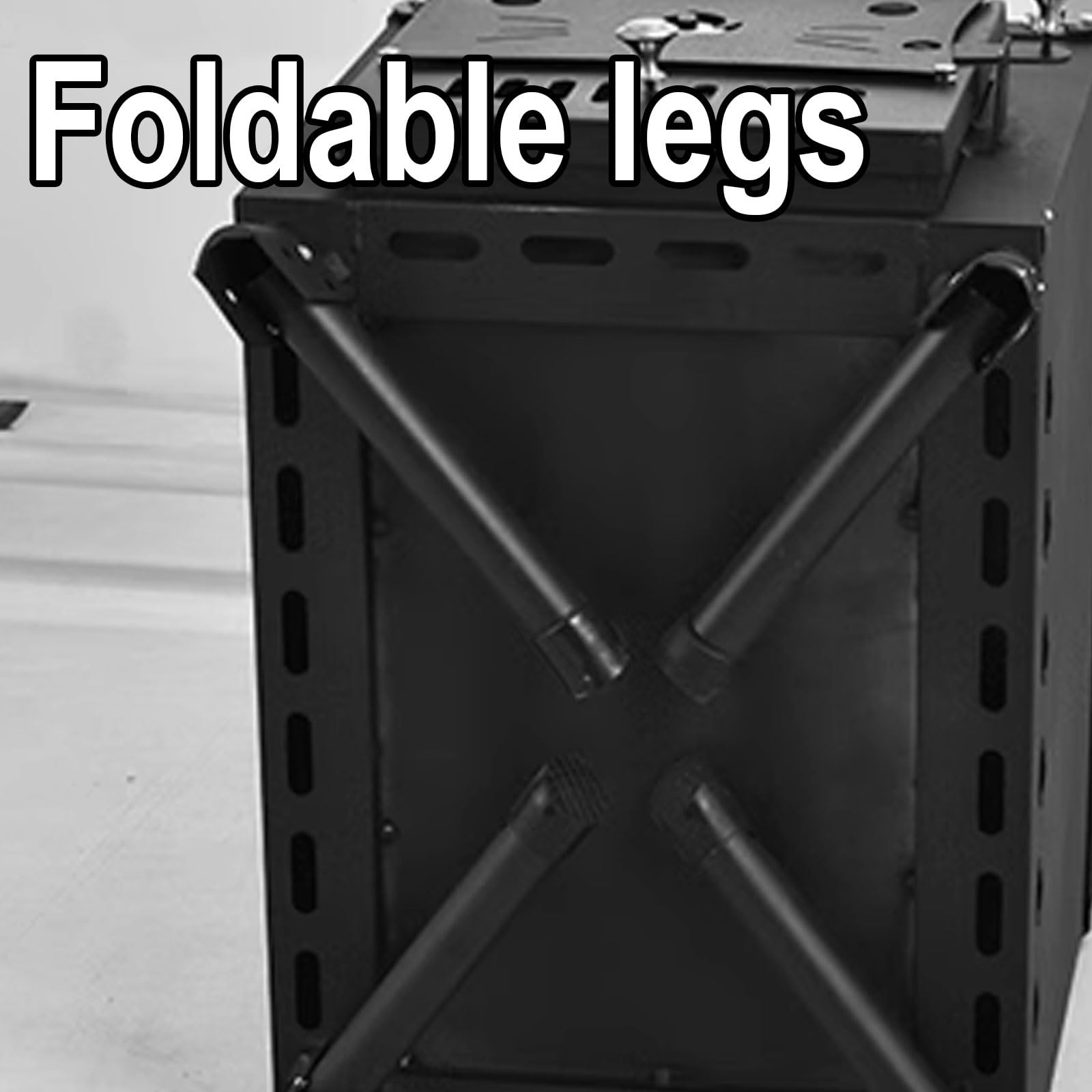 Braciere da Esterno Piedini di Appoggio Ripiegabili Materiale della Lamiera d'Acciaio Stufa A Legna Design della Valvola di Ventilazione Stufe A Legna(78 * 40.5 * 49.5CM)