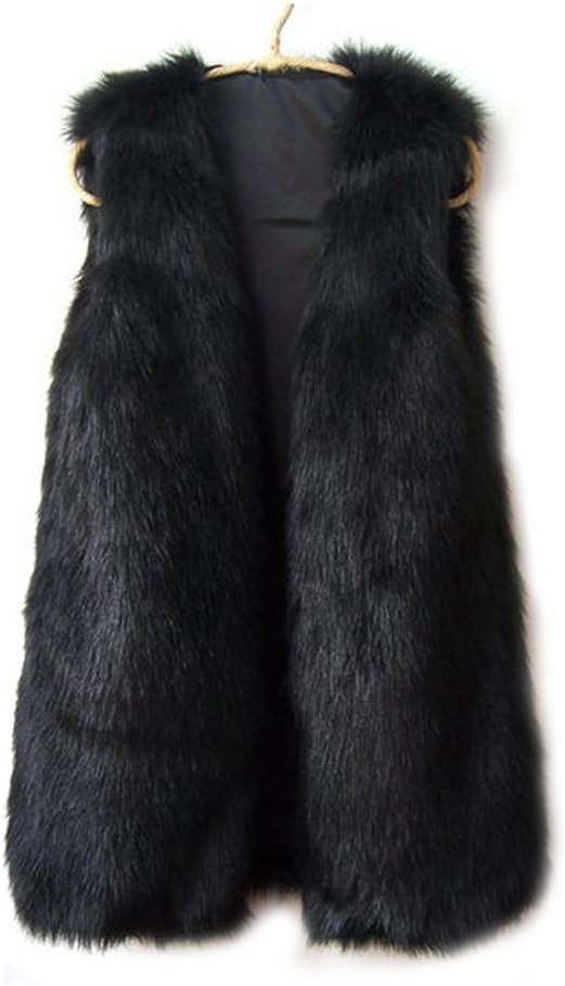 ideal4dress Women Faux Fur Shaggy Vest Gilet Sleeveless Coat Outerwear Waistcoat
