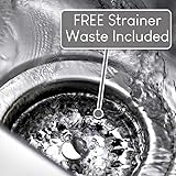 SÄUBER® 950 x 500mm Stainless Steel Kitchen Sink Inset 1.5 Bowl, Inset Drop in Installation, Right Hand Drainer, Free Kitchen Strainer Wastes for Sinks - Image 2