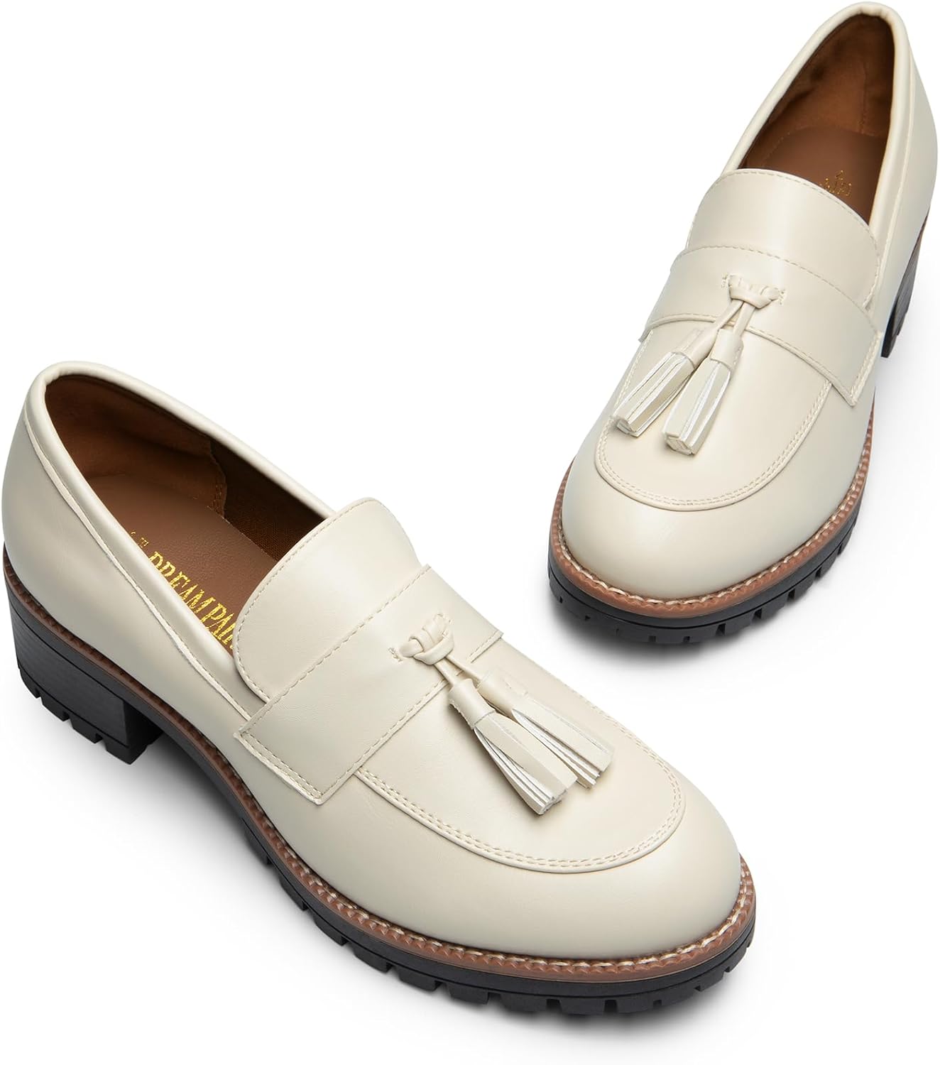 DREAM PAIRS Womens Loafers, Slip On Platform Chunky Penny Heeled Lug Sole Loafers for Women Dressy and Work, Business Casual Shoes for Women - Image 3