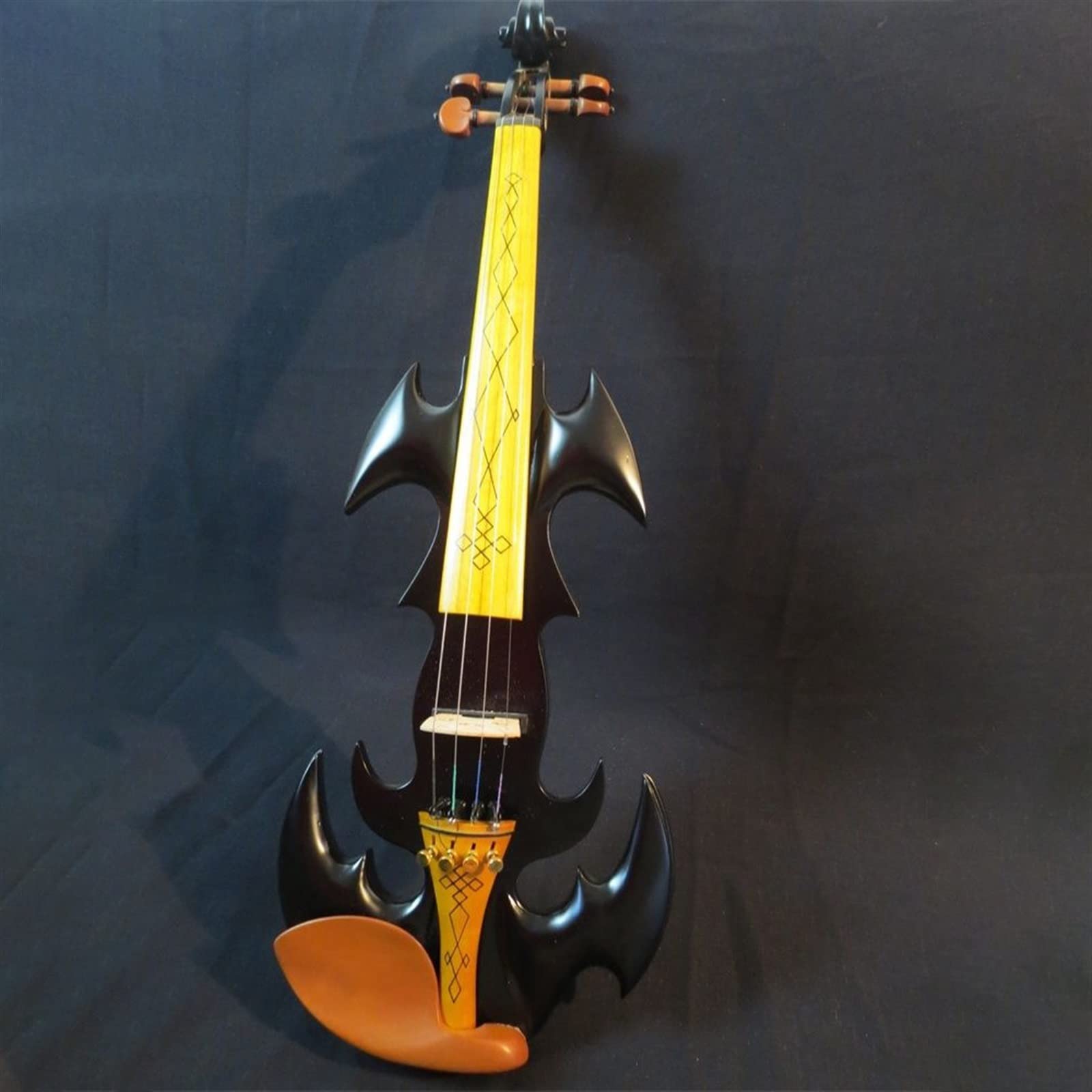 Strumento Musicale per Violino Elettrico 4/4 in Legno Massello Nero Parti in Legno di Giuggiola con Archetto Violini per Studenti