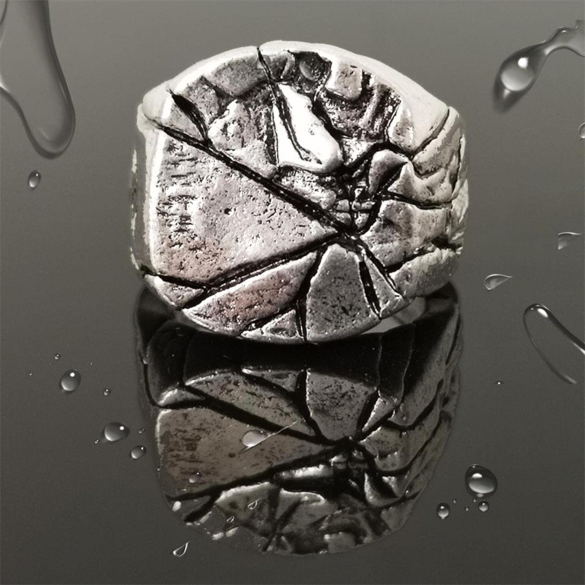 Retro Heren Ring Oude Eenvoudige Groove Ring Rock Hip Hop Sieraden Accessoires Cadeau