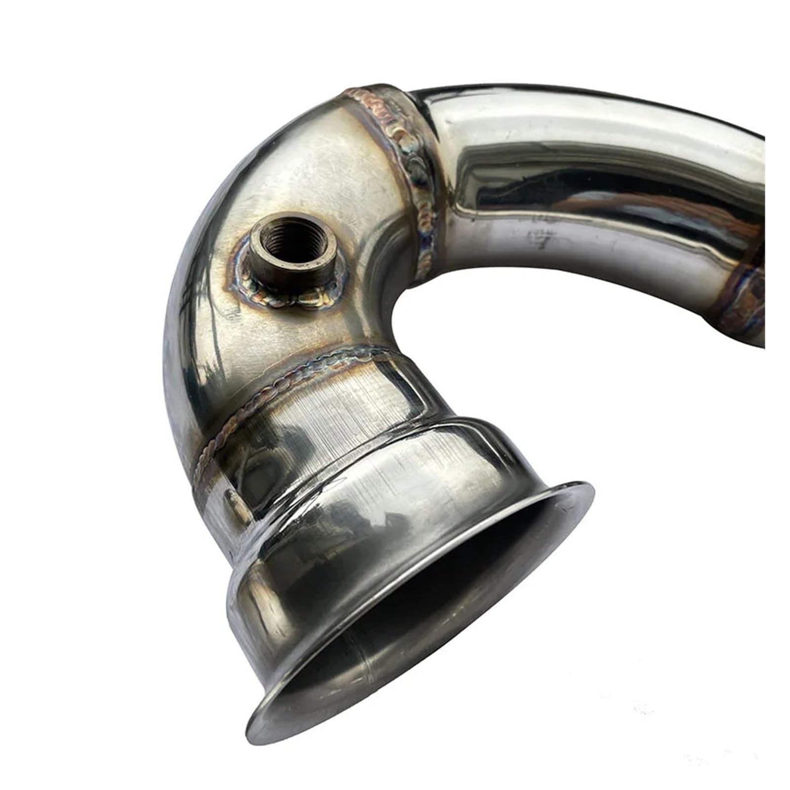 Xuanqingyi Store Turbo Catless Downpipe rura wydechowa, kompatybilna z Be*nz, kompatybilna z AMG A45 Cla45 3 cale (K8-HP-008-CEL)