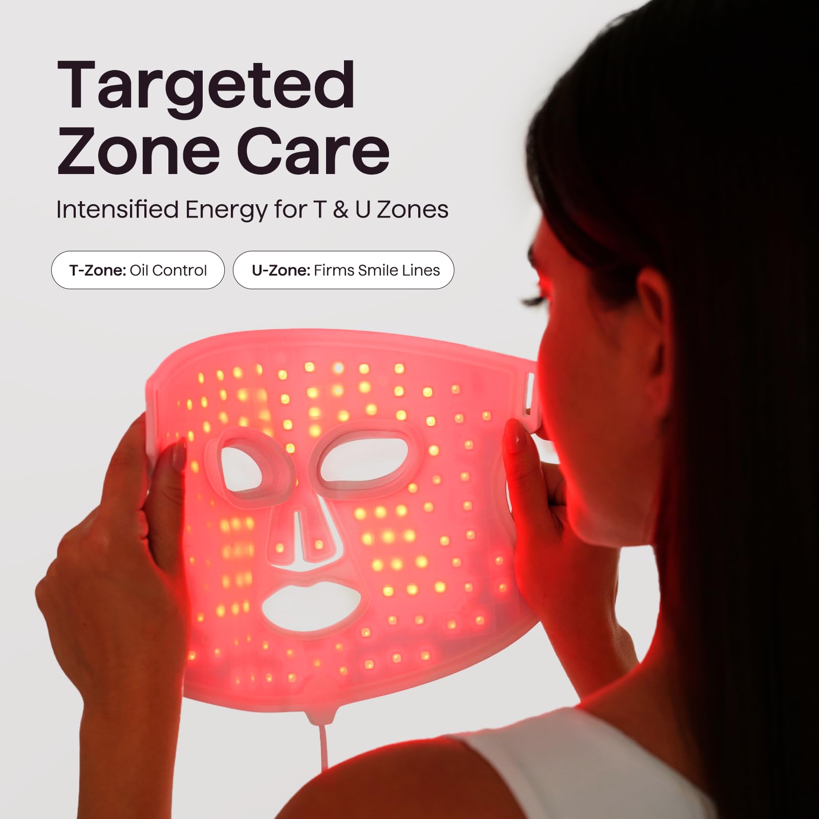 wavytalk Red Light Therapy Mask for Face, Glow Time LED Face Mask 850nm NIR