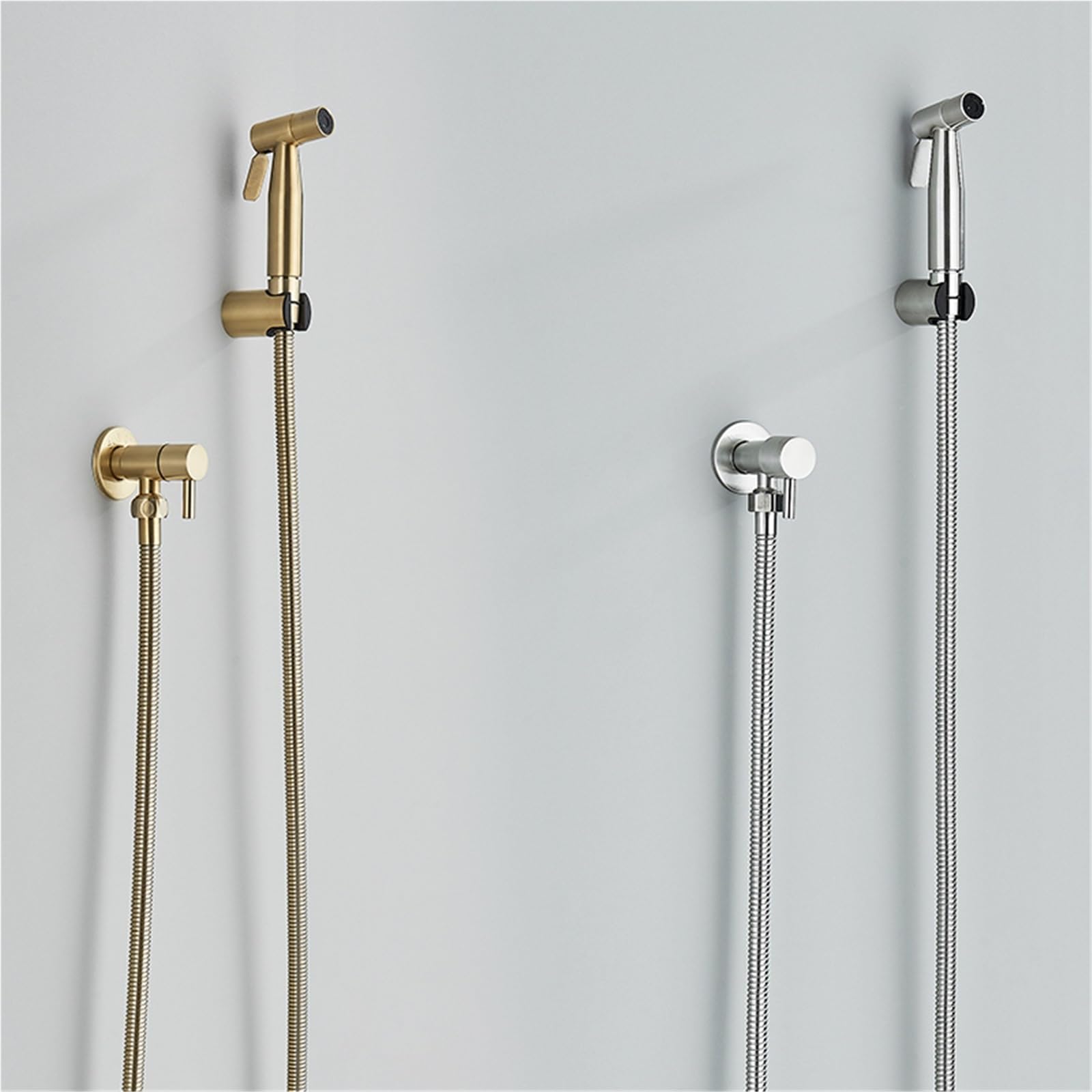 TTDGYYXW Bidé Negro Mate, Grifo Individual de Agua fría, Ducha Musulmana Higienica, grúa de Acero Inoxidable para Inodoro (Cepillado)