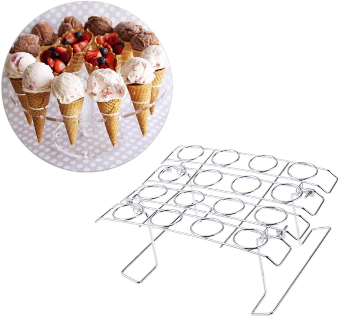 Amazon.com: MAGICLULU Ice Cream Rack Ice Cream Cone Holder Ice Cream ...
