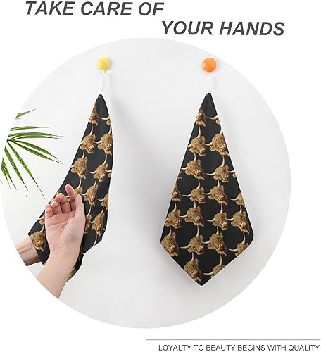 Miniatura 4 de Decorative Hand Towels for Bathroom - Retro Realistic Cow Print Soft Absorbent Small Bath Hand Towels for Kitchen, Farmhouse, Spa, Hotel, Guest Tea