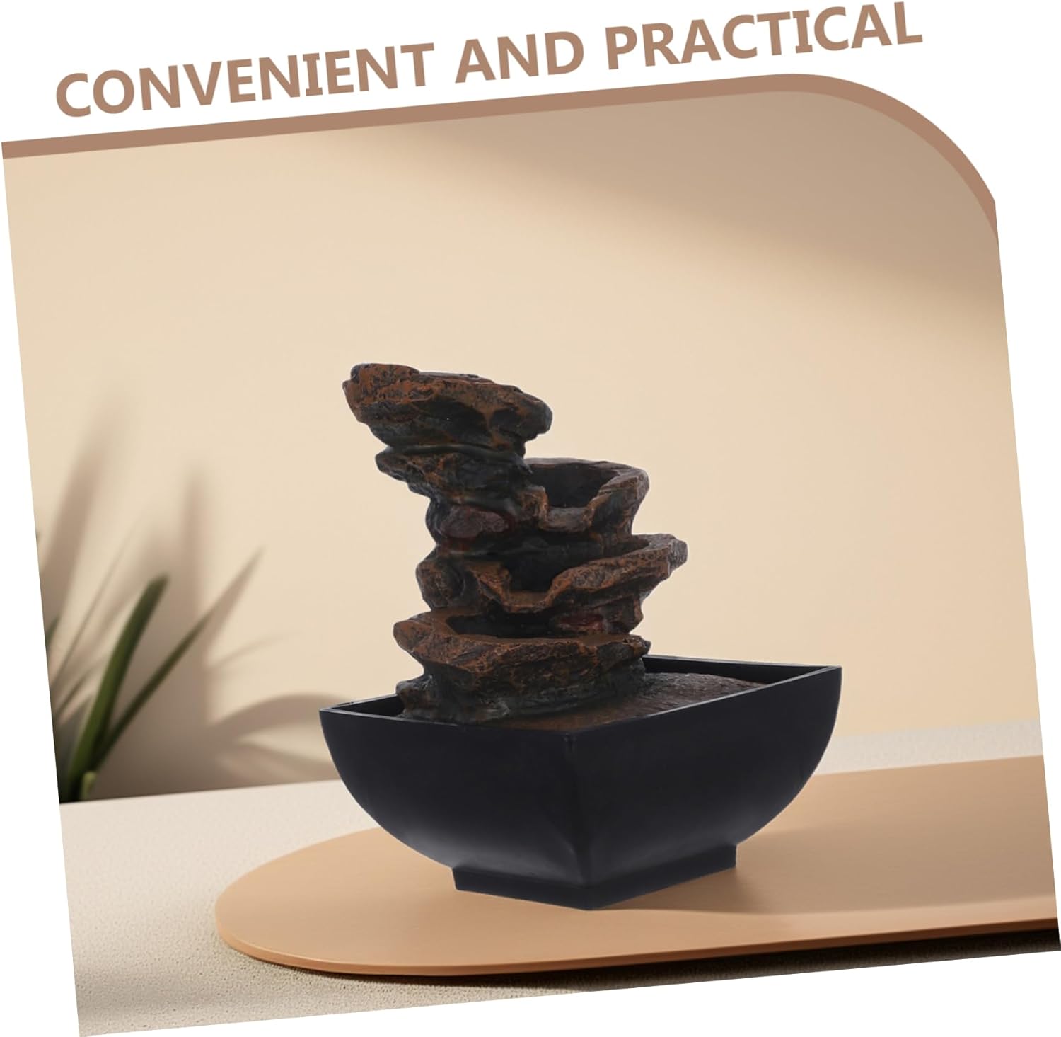 110v Tabletop Fountain Sound Desk Waterfall Zen Decor for Home Relaxing Office Feature Decorative Fountain