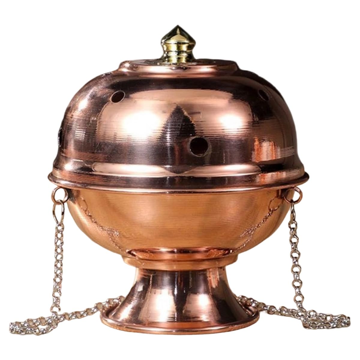 UDSKNV[KSL Multifunctional Hanging Burner Copper Engraved Aromatherapy Stove Meditation Furnace Altars Decorative