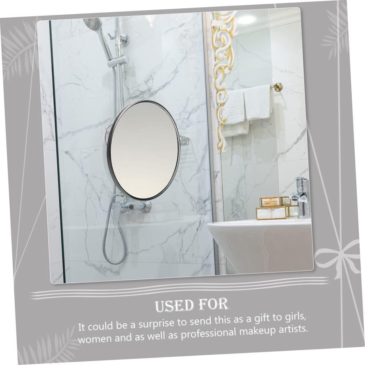 NOLITOY 2Pcs Magnifying Makeup Mirror with Suction Cup Clear High Definition Cosmetic Mirror for Bathroom Wall Portable with Silver Glass and Easy to Install and Carry