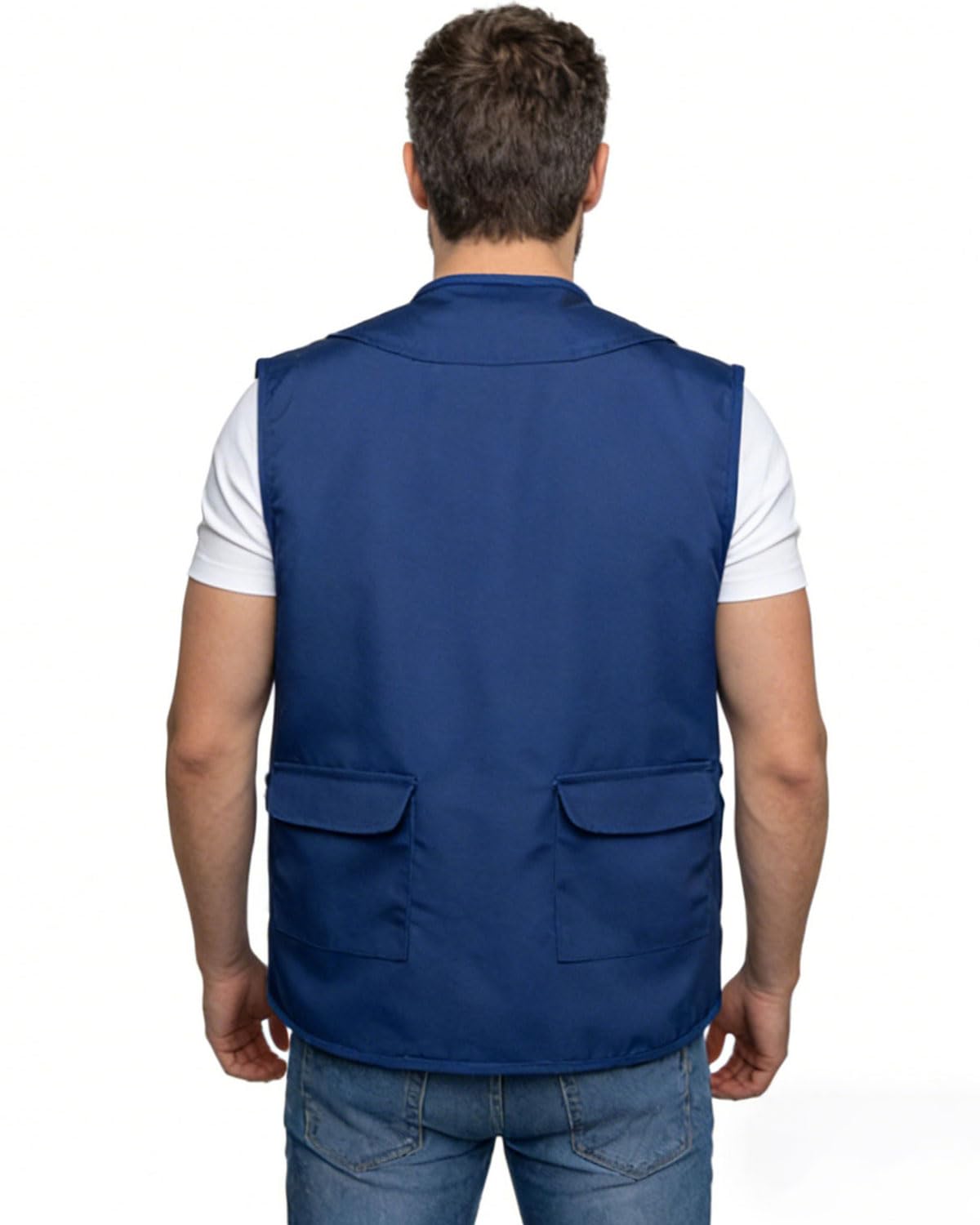 Gilet de Pêche Homme Multi Poches Photographe Gilet de Chasse Reporter Veste d'été Sans Manche Travail