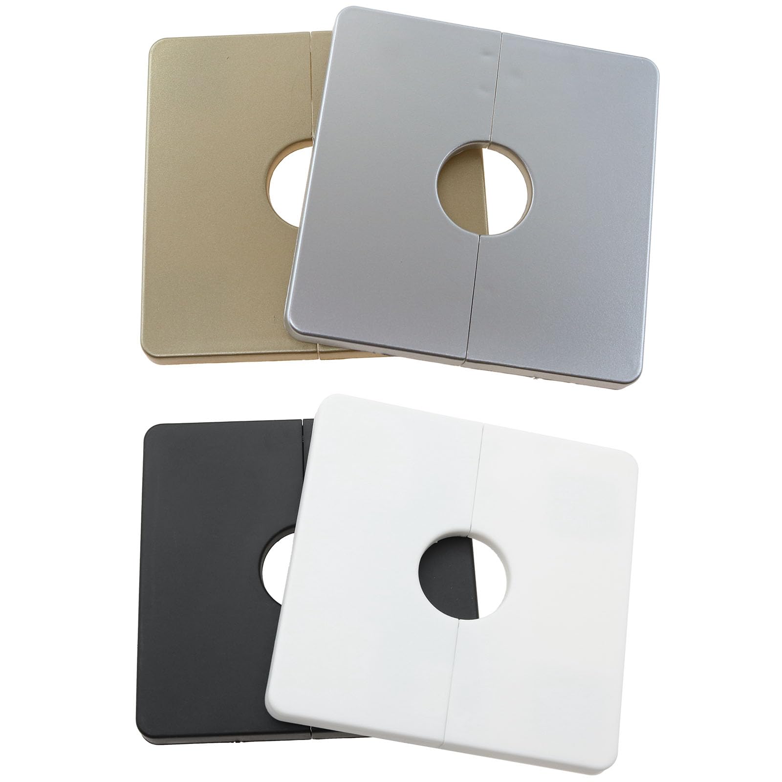 Safycaby 2-Pack Wall Split Flange 0.87 Inch (22mm) Square Escutcheon Plate – Decorative Cover For Pipes, Cables, And Faucet Holes (Gold)