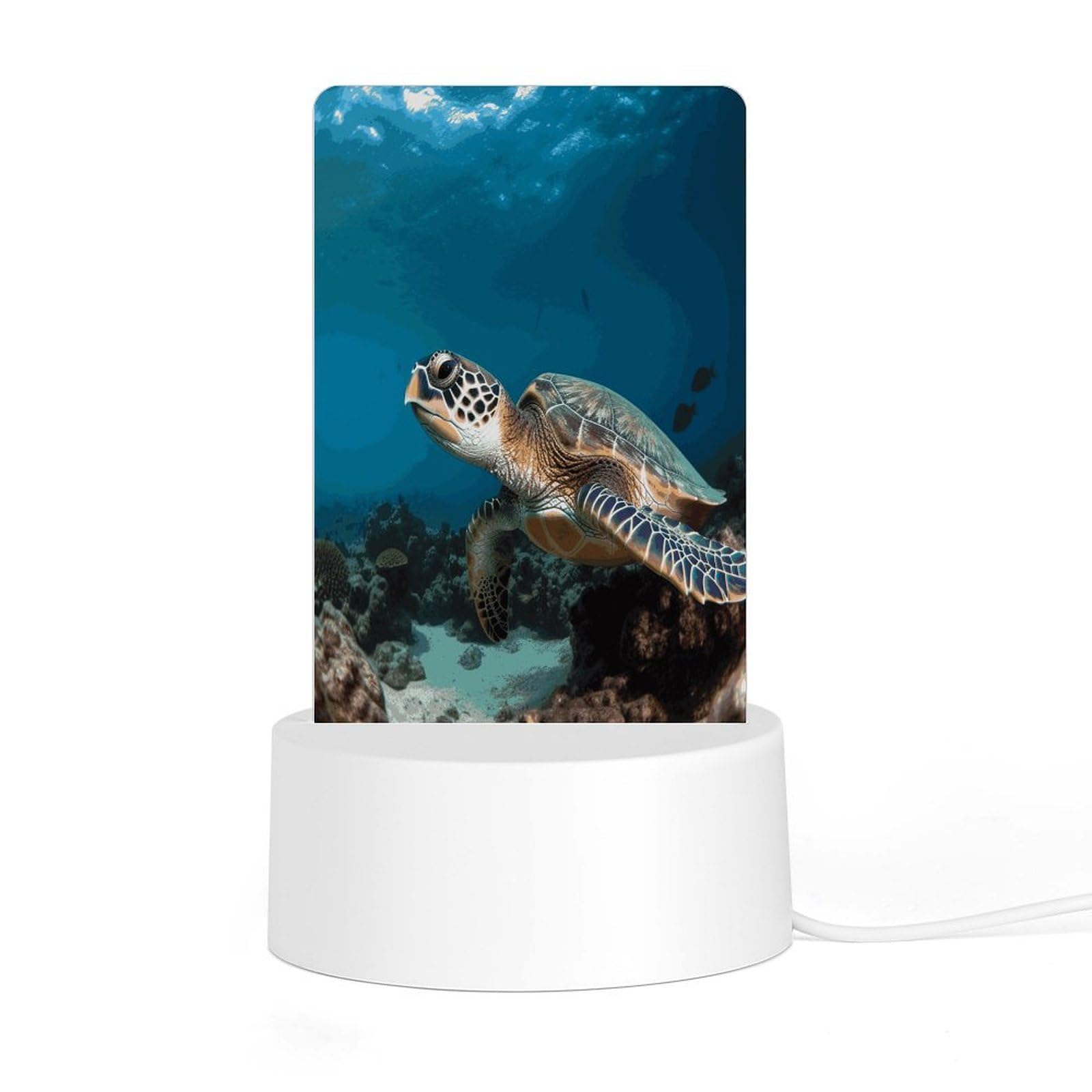 Adfgyerh Style Sea Turtle Night Light Acrylic Material Easy Installation, Home Decor Usb Interface Power Supply, Lamp For Restaurant Bar Cafe Room Decor