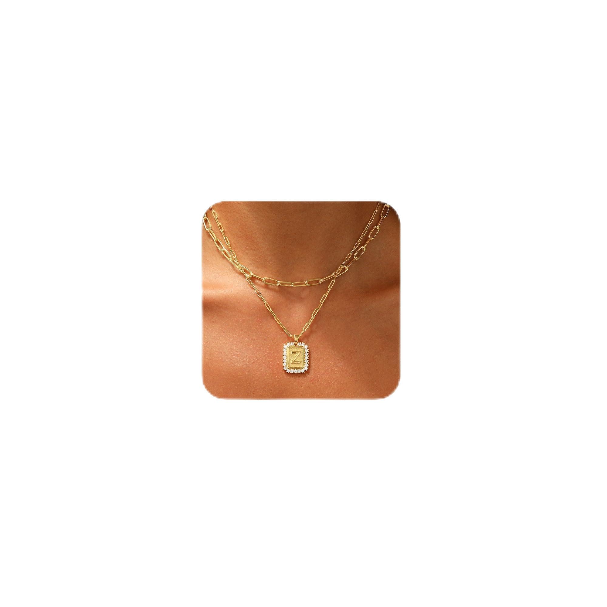 Layered Initial Necklace for Women Dainty Personalized Name Choker