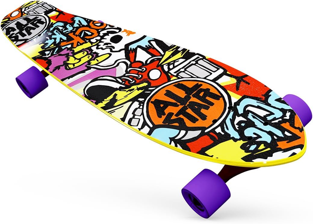 PVC Skateboard | Penny Skateboard| Casterboard| Anti-Skid Board with 608Z Bearings | (22 x 6 Inch)