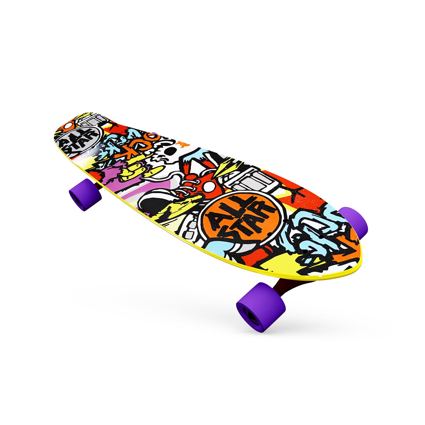 PVC Skateboard | Penny Skateboard| Casterboard| Anti-Skid Board with 608Z Bearings | (22 x 6 Inch)
