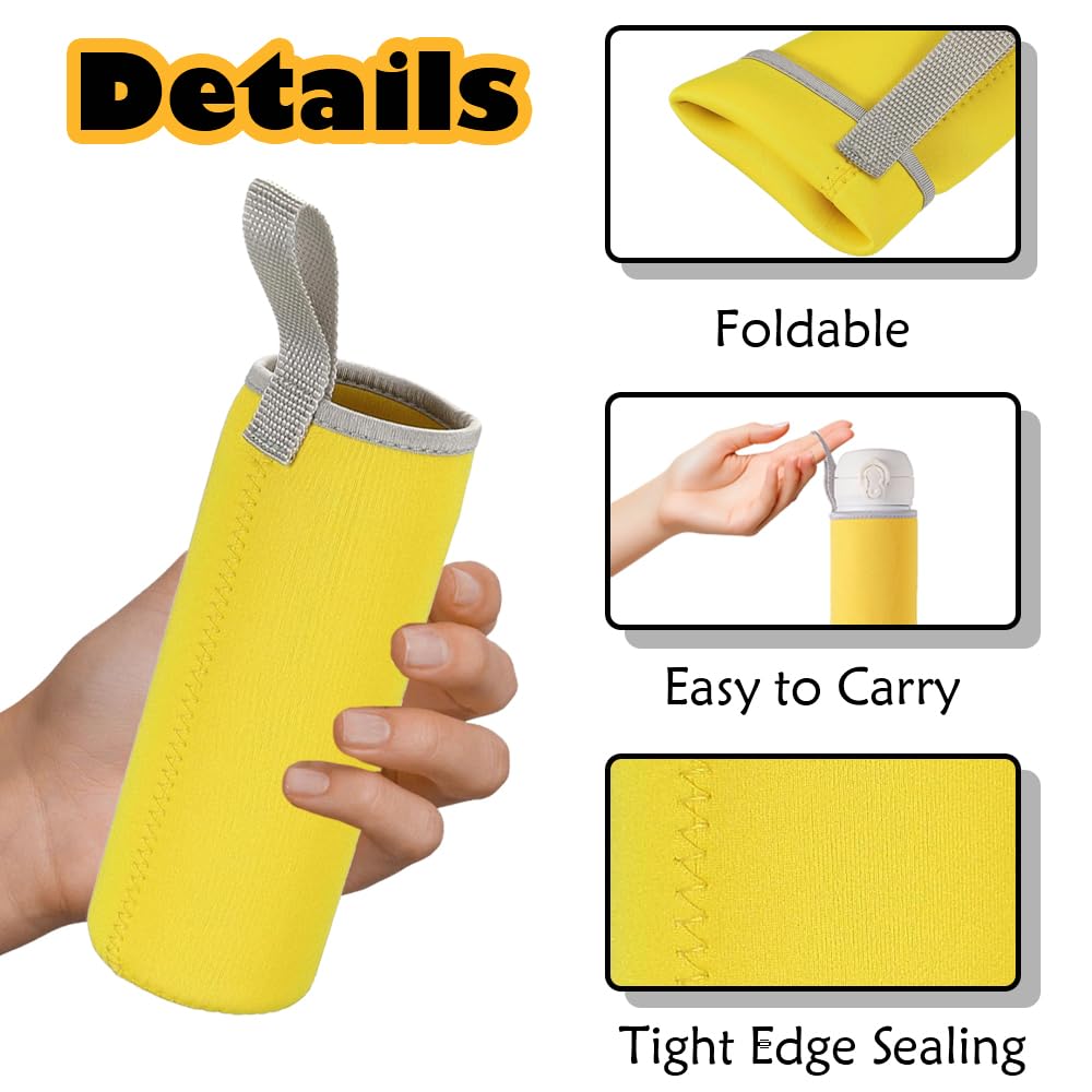 WsKingWA Neoprene Water Bottle Carrier for Outdoor Hiking Travel - 550ml (Yellow), 550 ml - Image 3