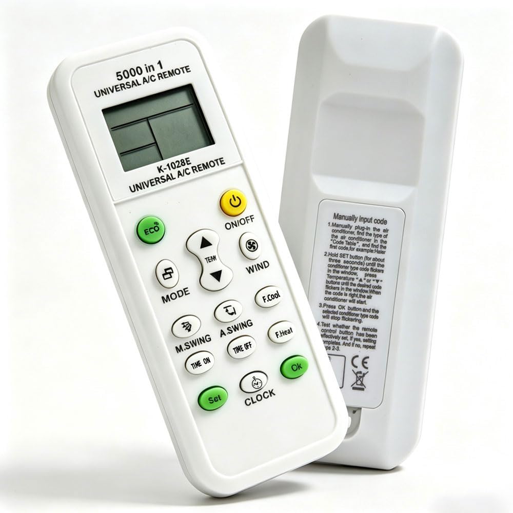 Télécommande universelle AC 5000 en 1, remplacement direct pour LG, Haier, Samsung, Midea, Toshiba, Fujitsu, Daikin, toutes les grandes marques de climatiseurs avec écran LCD